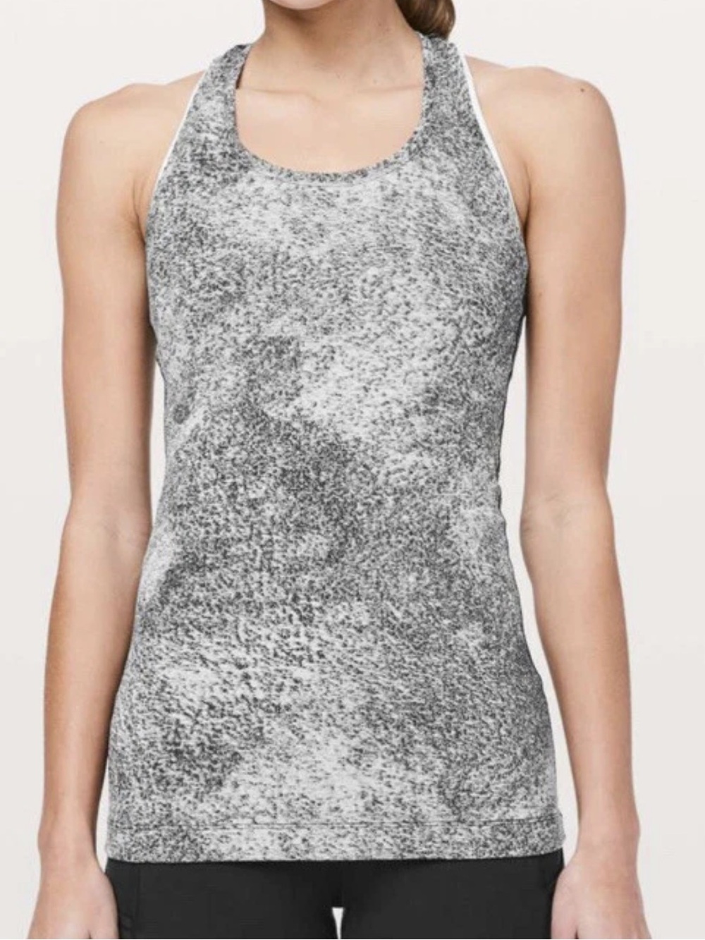 Lululemon Women Luon Spray Jacquard White Black CRB Cool Racerback II Tank 8